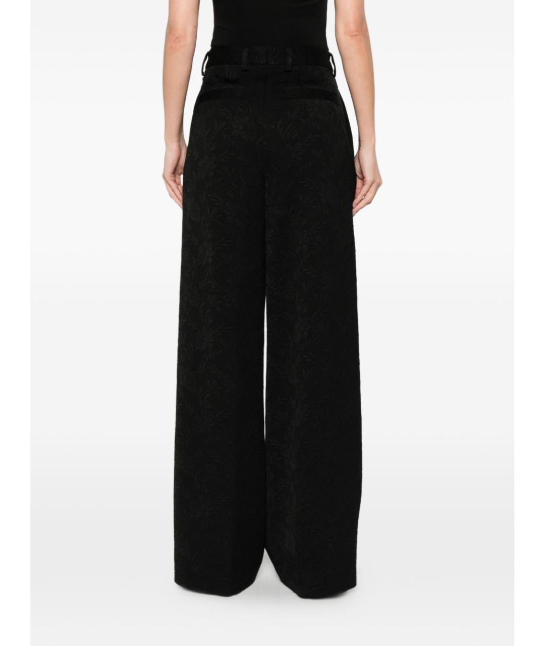 DRIES VAN NOTEN Черные вискозные прямые брюки, фото 4