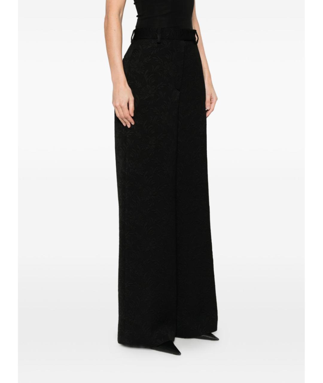 DRIES VAN NOTEN Черные вискозные прямые брюки, фото 5