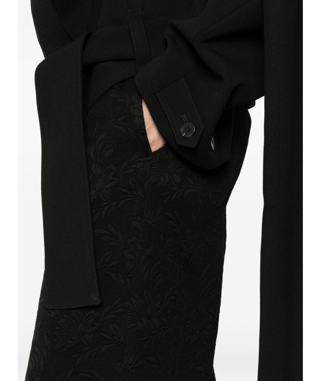 DRIES VAN NOTEN Черные вискозные прямые брюки, фото 2