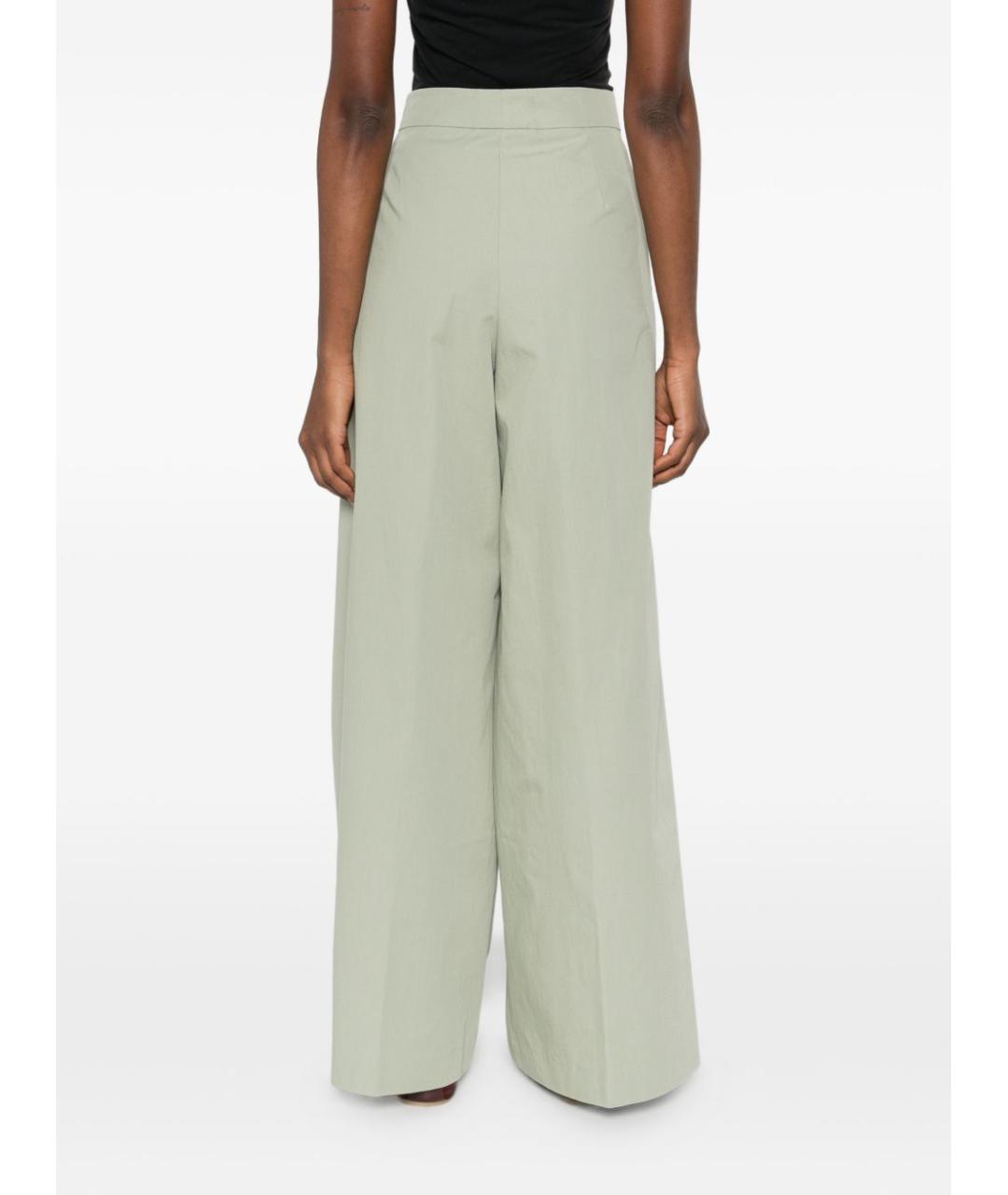 DRIES VAN NOTEN Зеленые хлопковые брюки широкие, фото 3