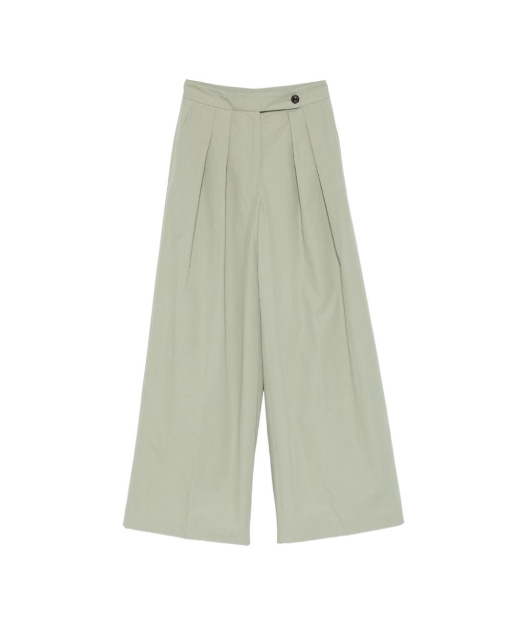DRIES VAN NOTEN Зеленые хлопковые брюки широкие, фото 1