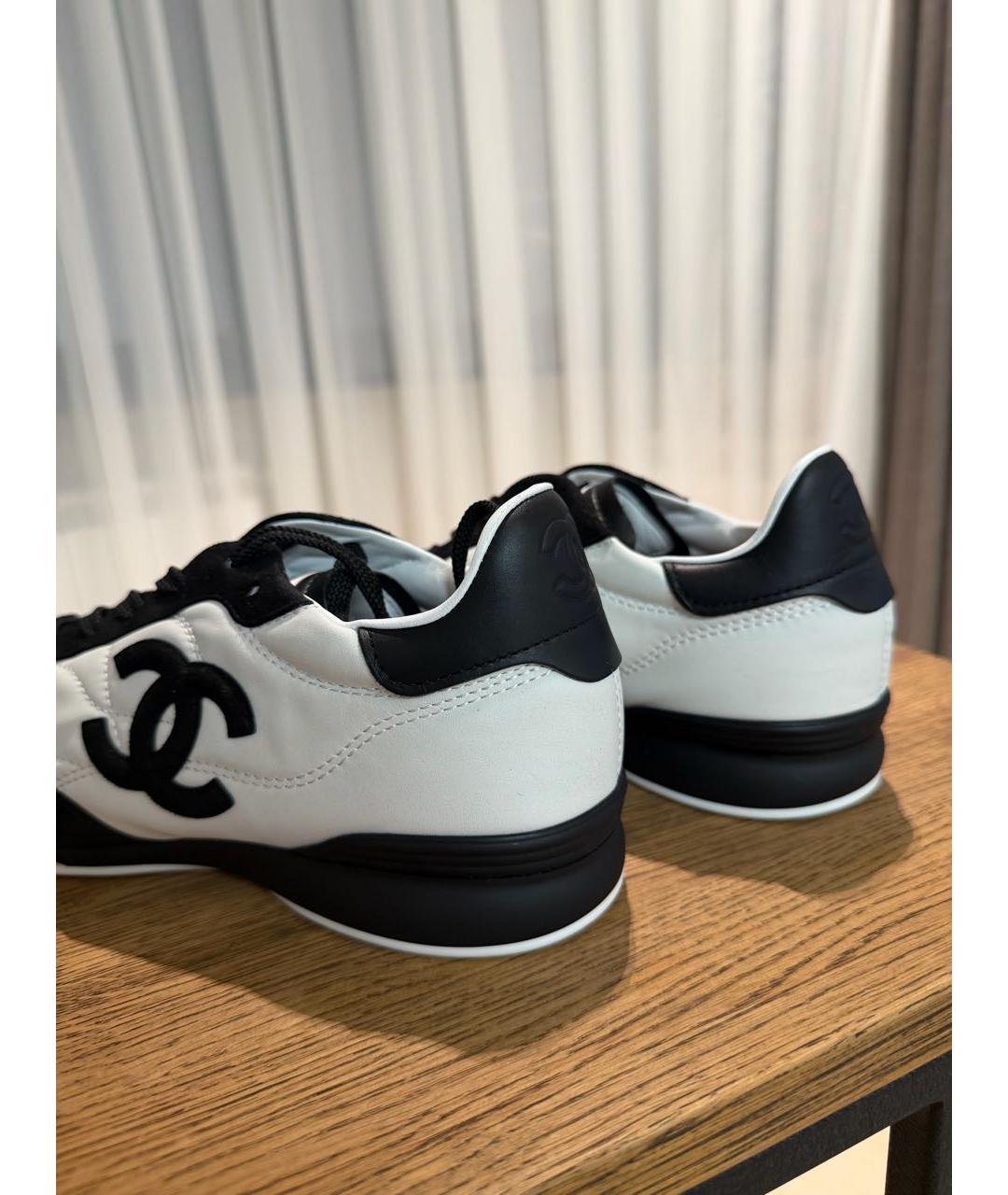 CHANEL Белые кожаные кеды, фото 6