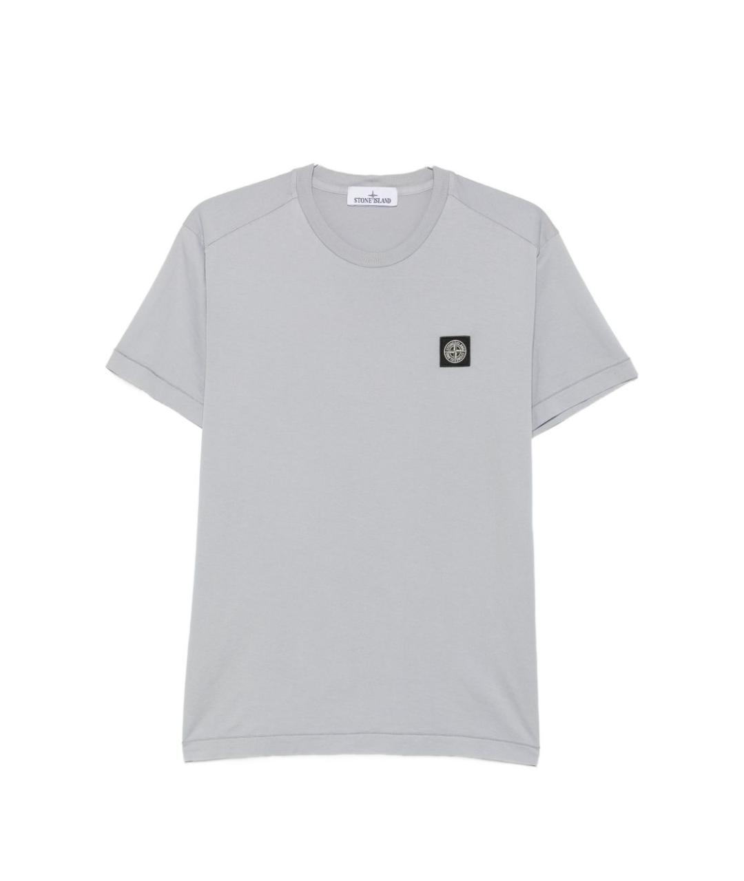 STONE ISLAND Серая хлопковая футболка, фото 1