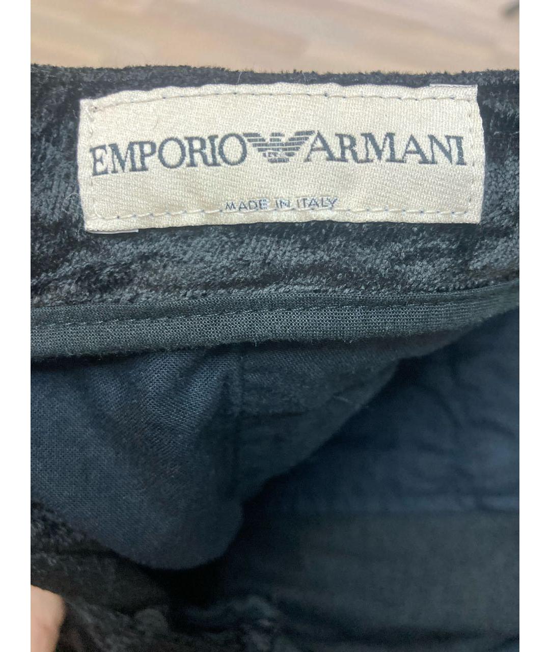 EMPORIO ARMANI Черные вискозные повседневные брюки, фото 5