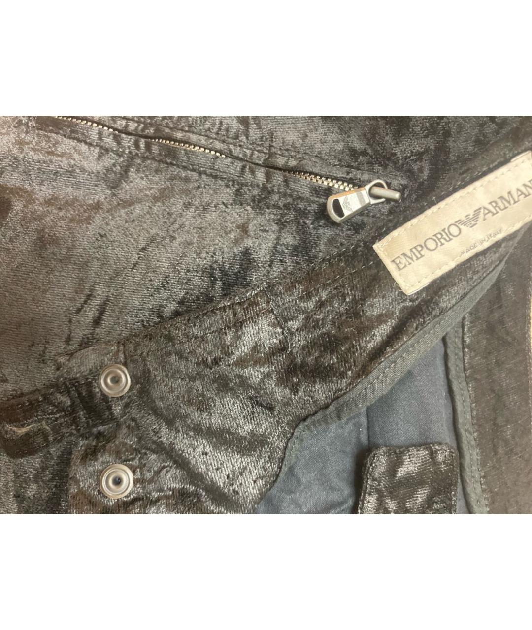 EMPORIO ARMANI Черные вискозные повседневные брюки, фото 3