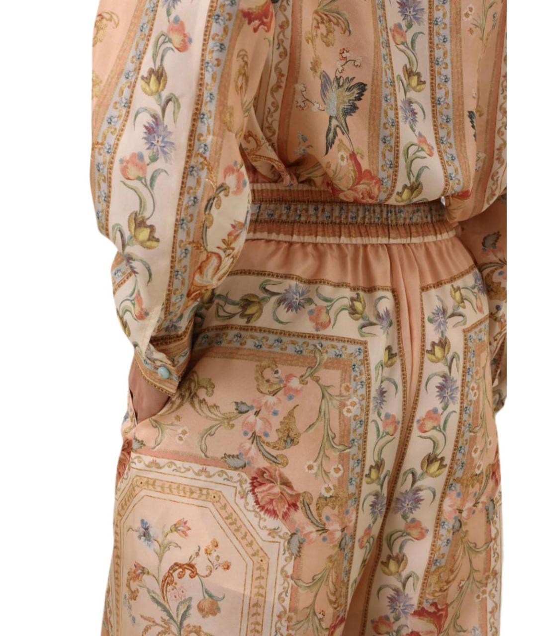 ZIMMERMANN Розовые шелковые прямые брюки, фото 2