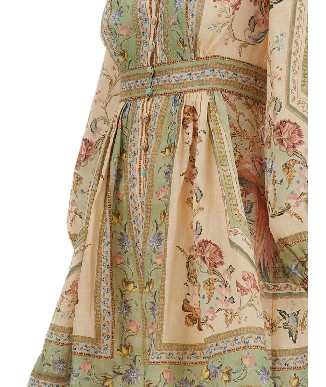 ZIMMERMANN Зеленое льняное платье, фото 3