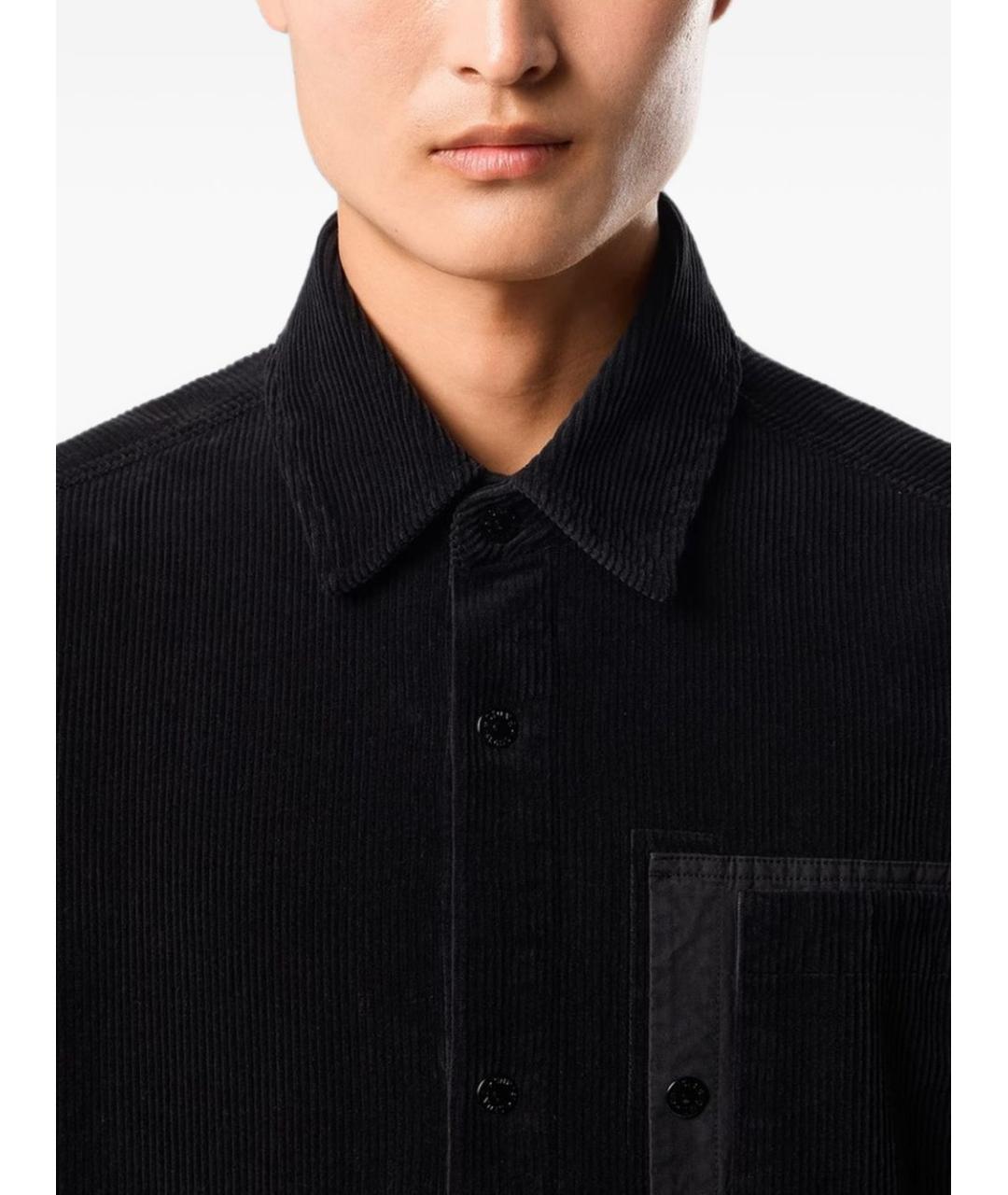 STONE ISLAND Черная хлопковая классическая рубашка, фото 7