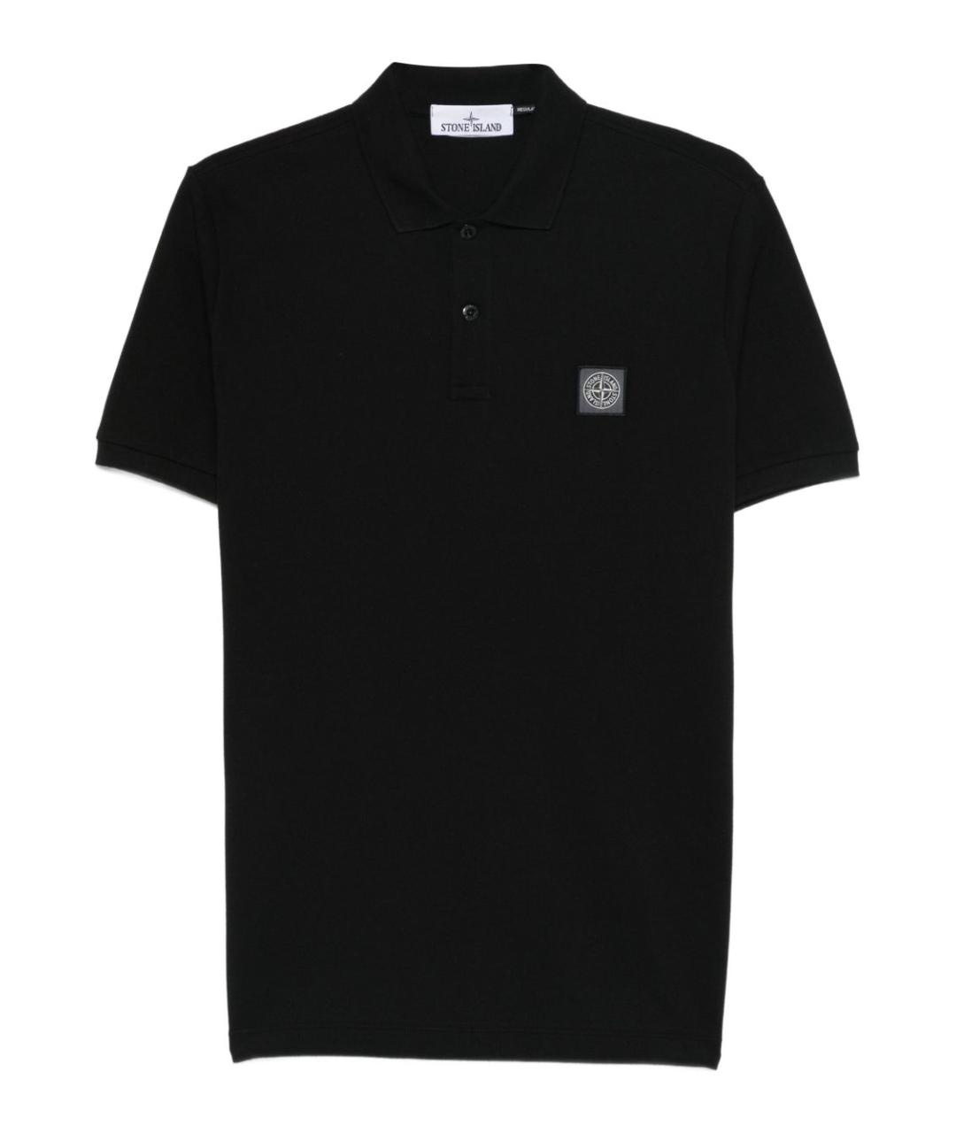 STONE ISLAND Черная хлопковая футболка, фото 1