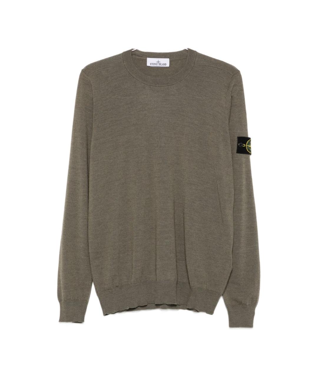 STONE ISLAND Хаки шерстяной джемпер / свитер, фото 1
