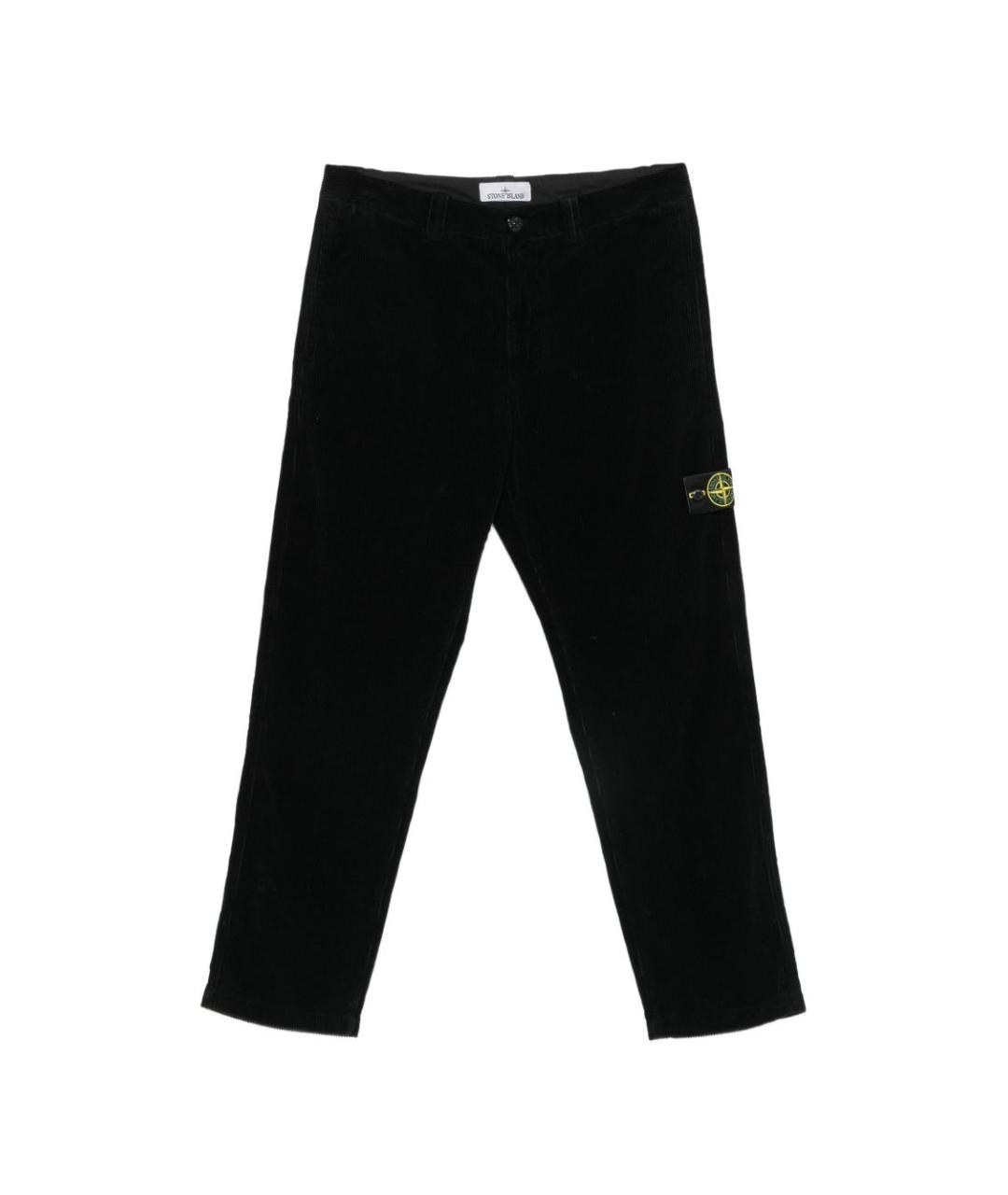 STONE ISLAND Черные хлопковые повседневные брюки, фото 1