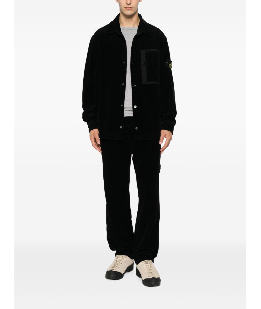 STONE ISLAND Черные хлопковые повседневные брюки, фото 2