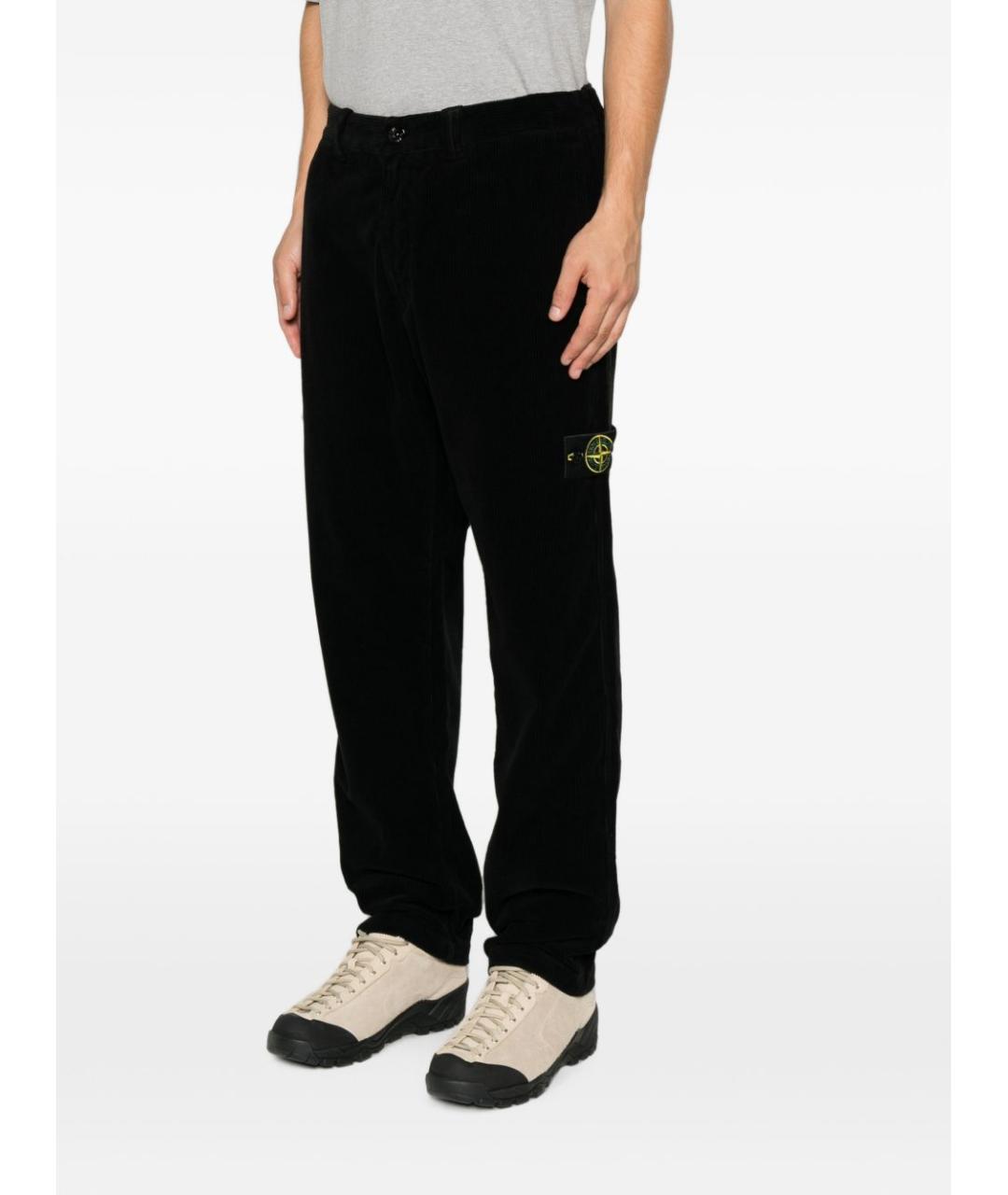 STONE ISLAND Черные хлопковые повседневные брюки, фото 4