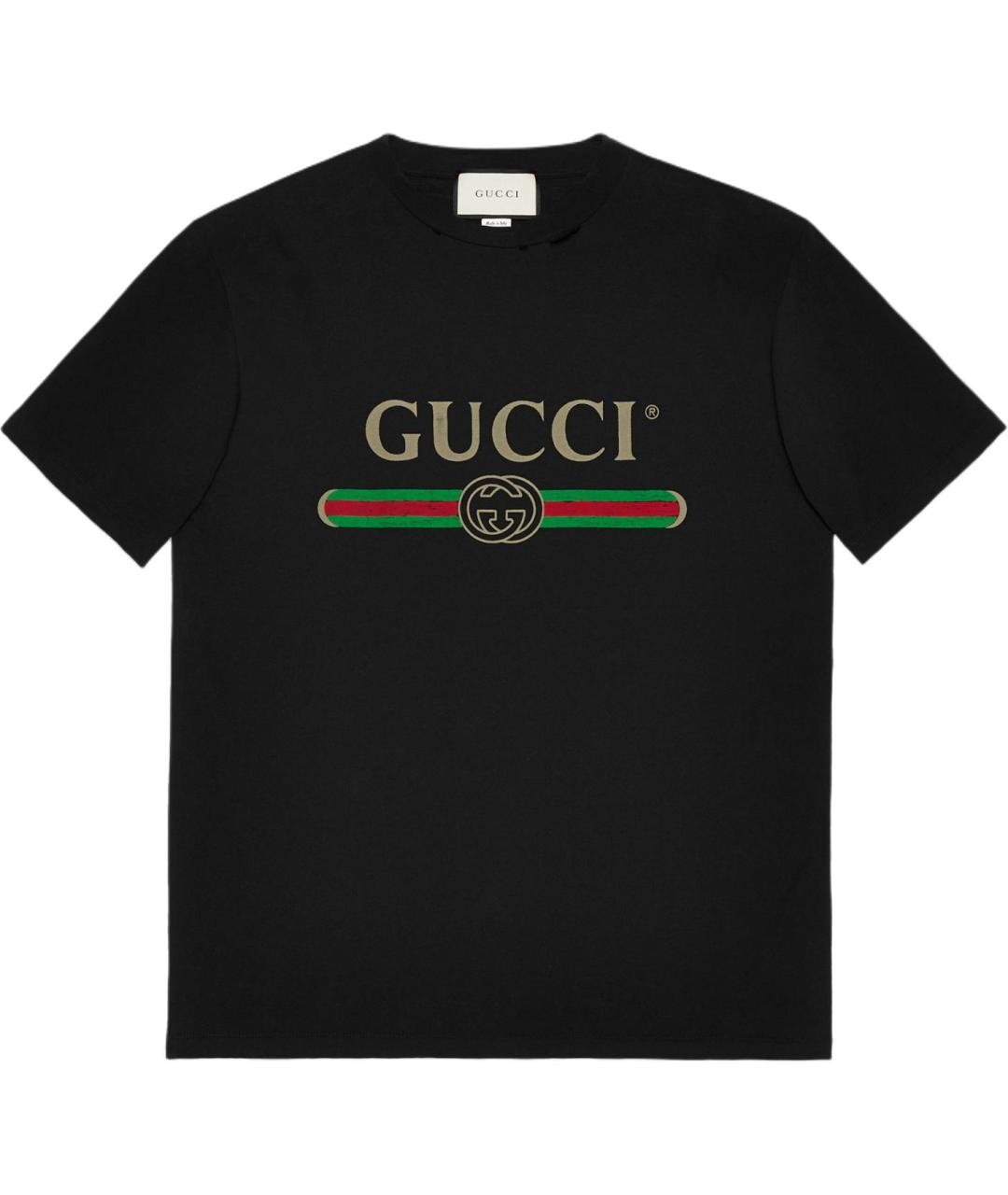 GUCCI Черная хлопковая футболка, фото 3