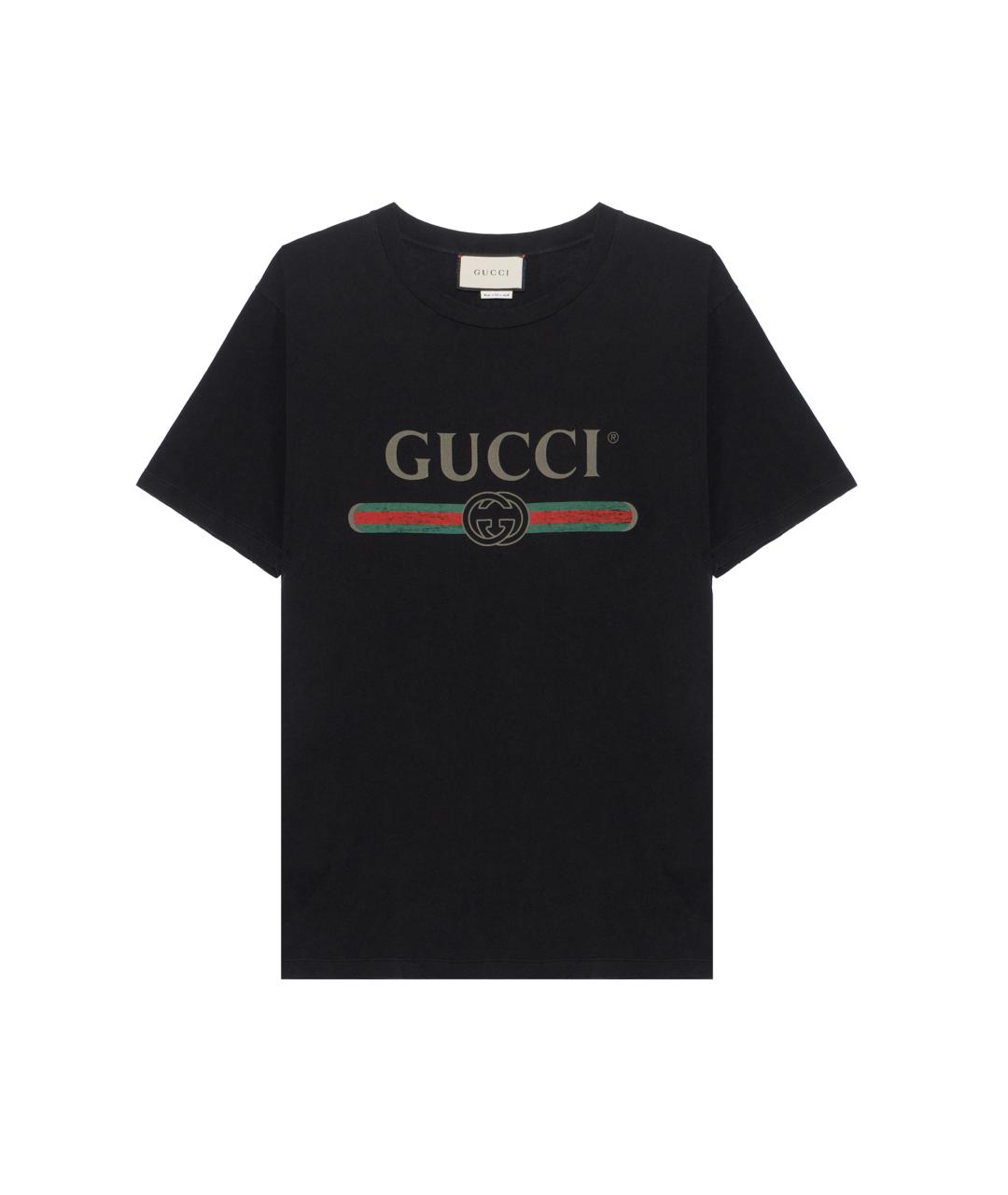 GUCCI Черная хлопковая футболка, фото 1