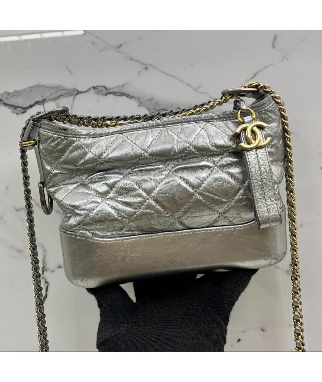 CHANEL Серебряная кожаная сумка через плечо, фото 4