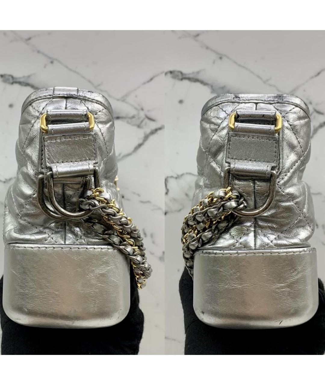 CHANEL Серебряная кожаная сумка через плечо, фото 3