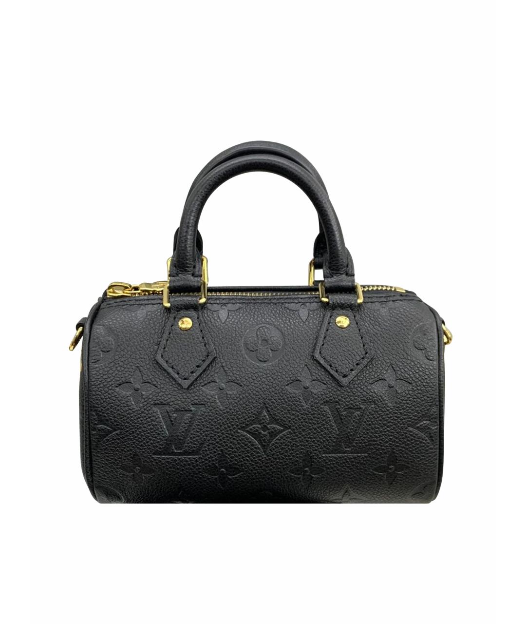 LOUIS VUITTON Черная кожаная сумка с короткими ручками, фото 1