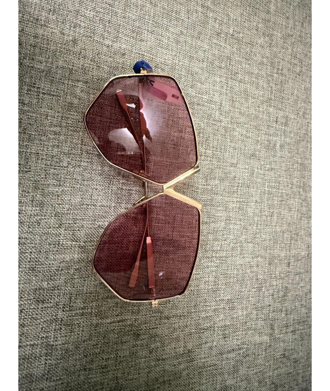 VALENTINO Золотые металлические солнцезащитные очки, фото 6