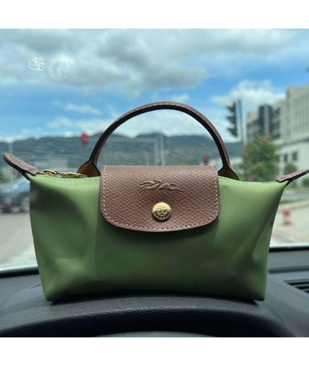 LONGCHAMP Салатовая сумка с короткими ручками, фото 6