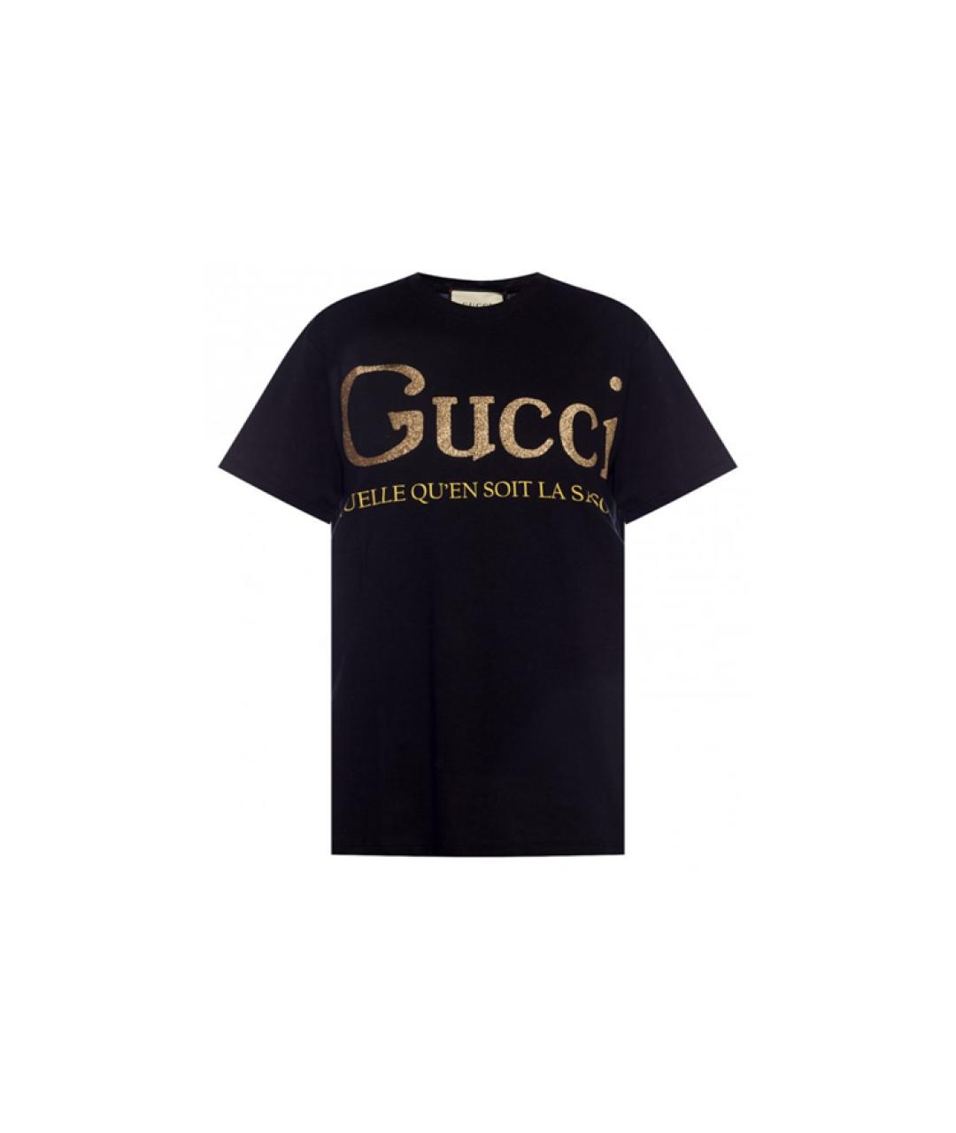 GUCCI Черная хлопковая футболка, фото 1