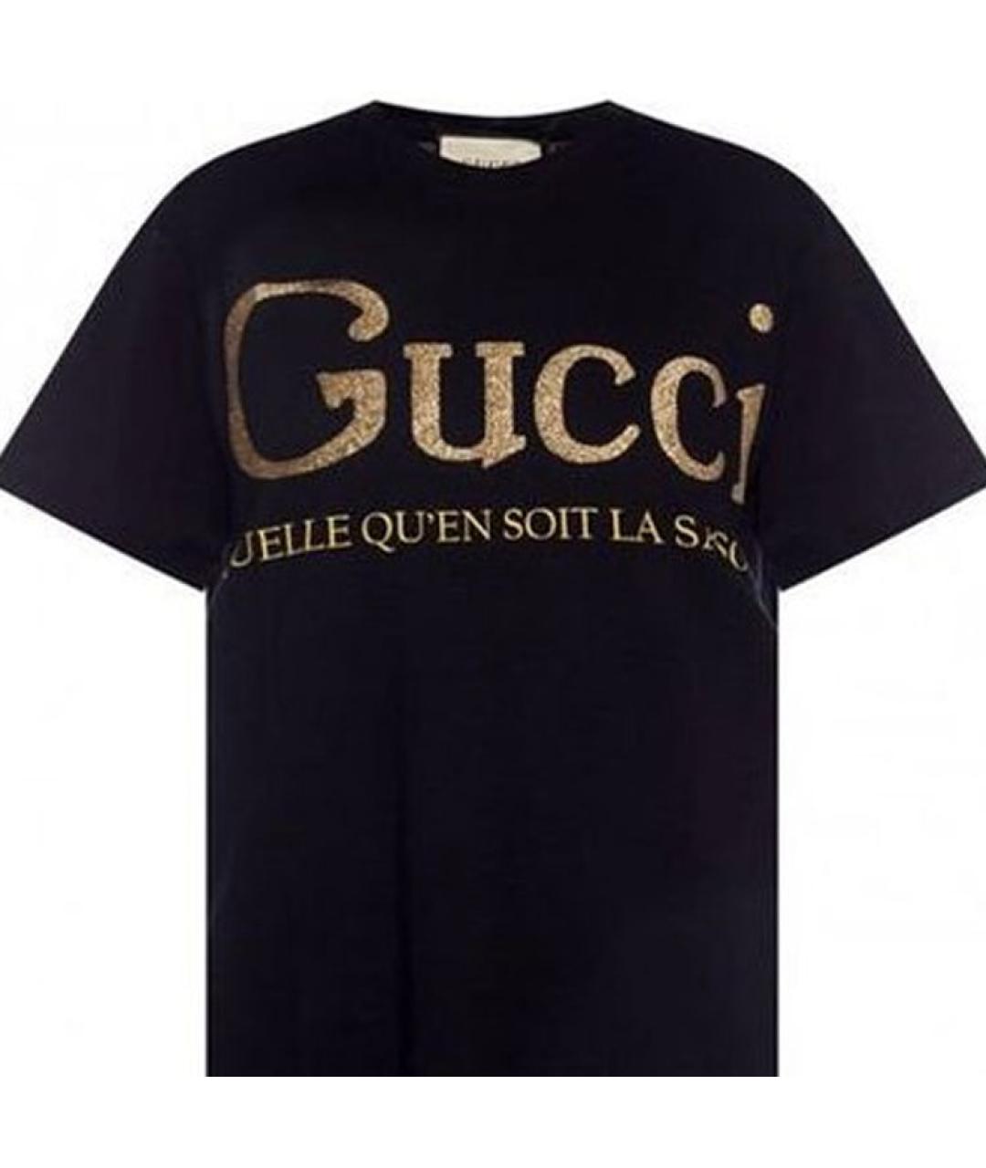 GUCCI Черная хлопковая футболка, фото 5