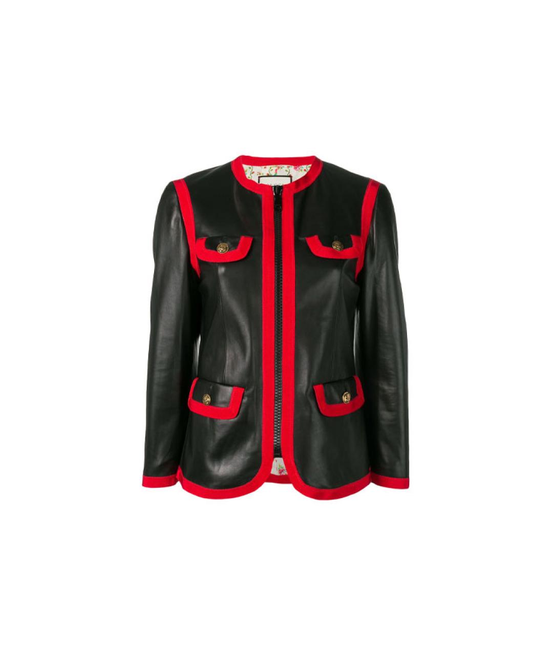 GUCCI Черная кожаная куртка, фото 1
