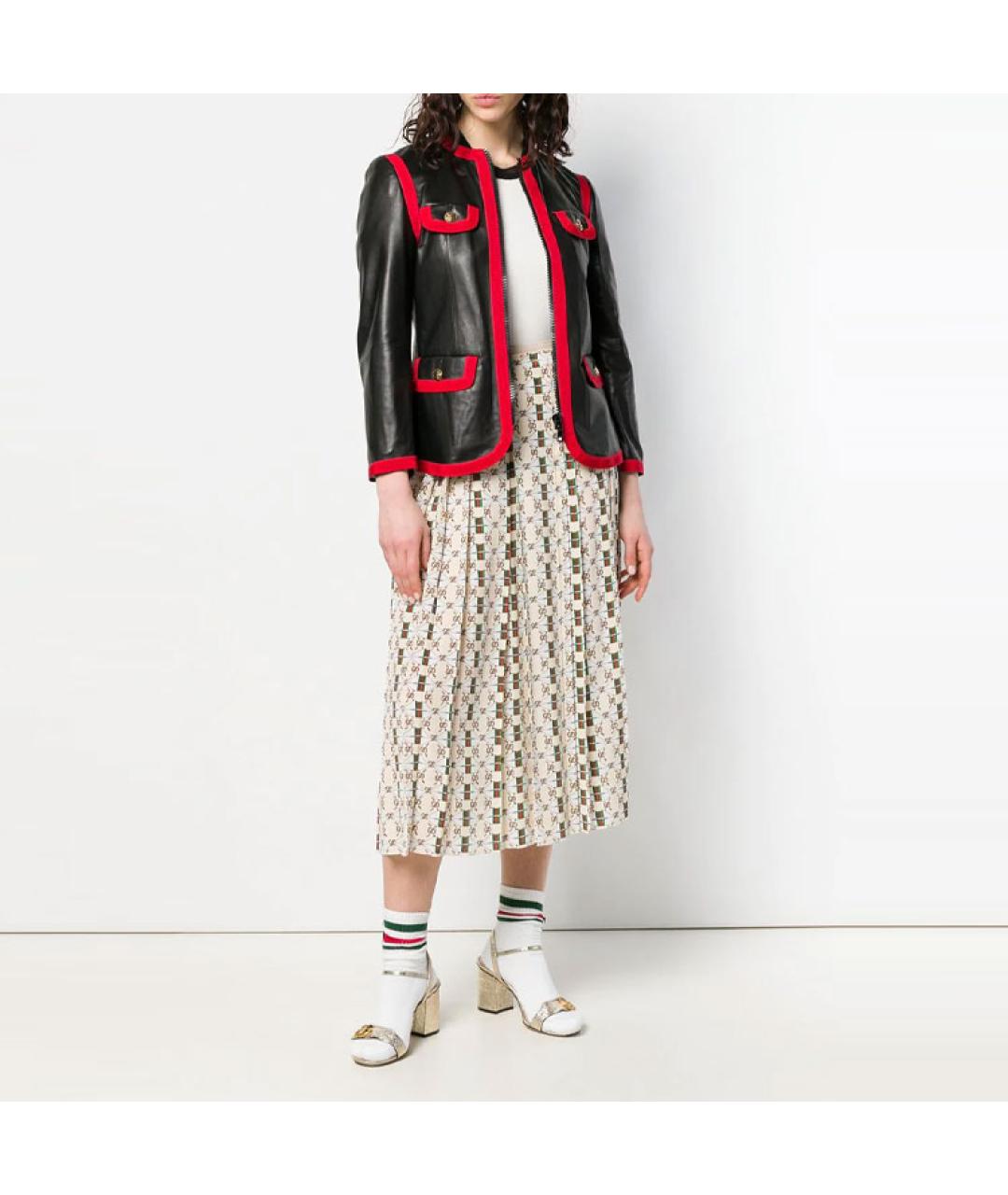 GUCCI Черная кожаная куртка, фото 2