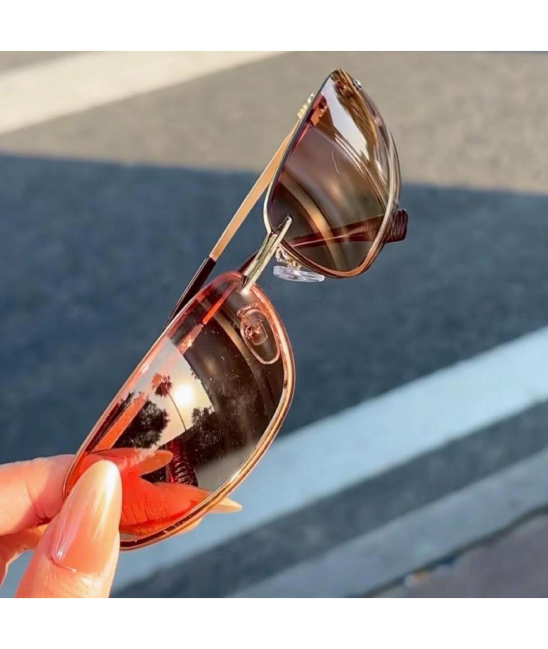 MIU MIU Золотые металлические солнцезащитные очки, фото 6