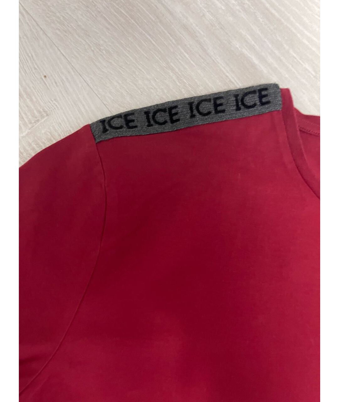 ICEBERG Бордовая хлопковая футболка, фото 6