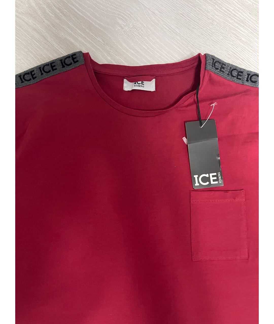 ICEBERG Бордовая хлопковая футболка, фото 4