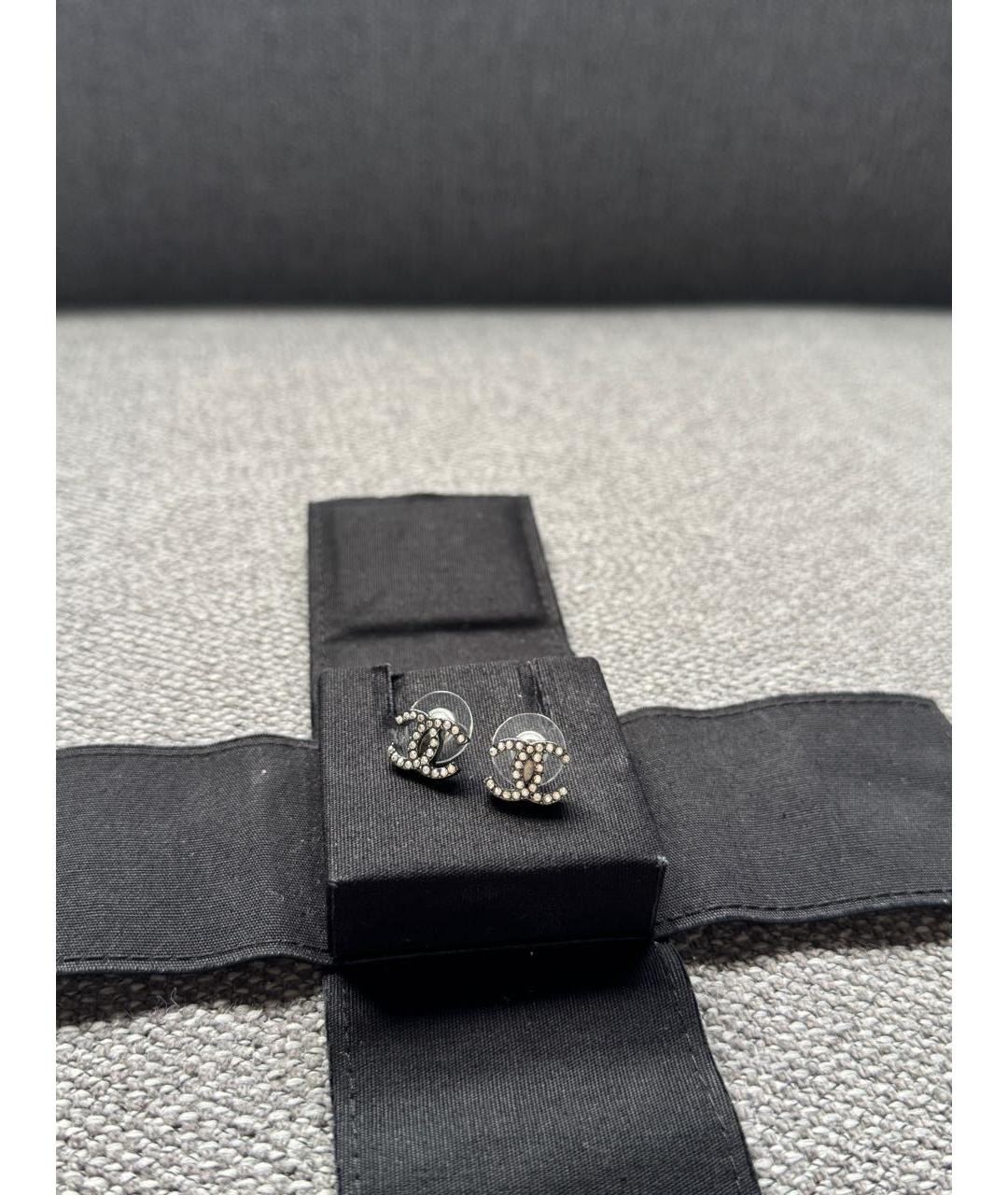 CHANEL Серебряные металлические серьги, фото 2