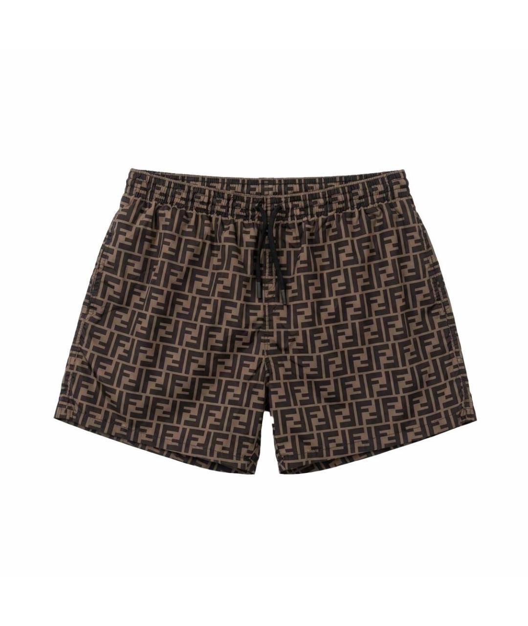 FENDI Коричневые плавки, фото 4