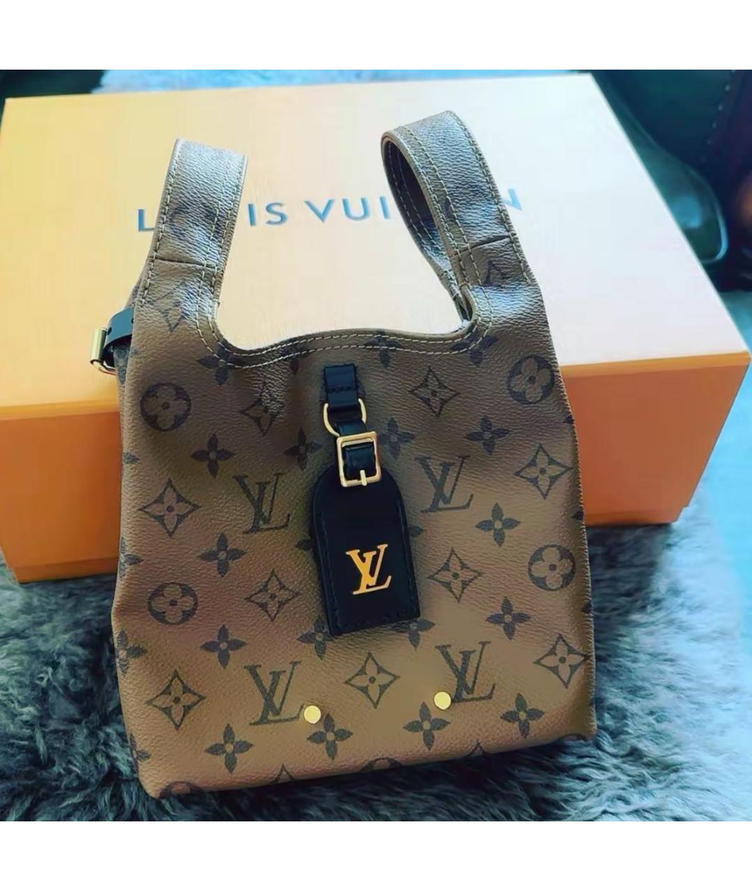 LOUIS VUITTON Коричневая сумка с короткими ручками, фото 5