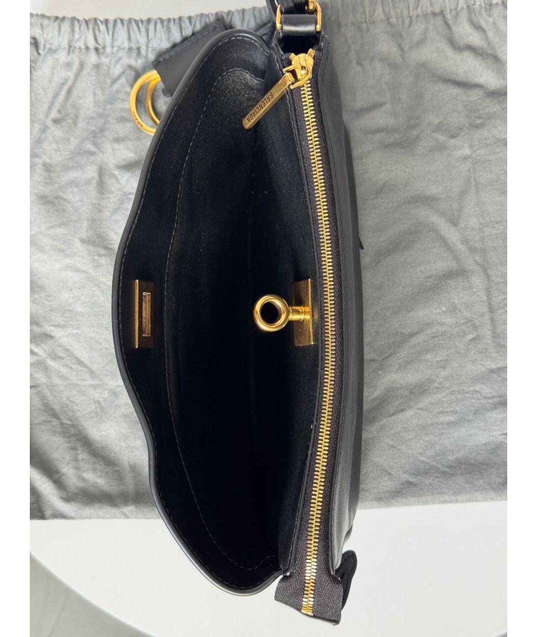 BALENCIAGA Черная кожаная сумка через плечо, фото 4