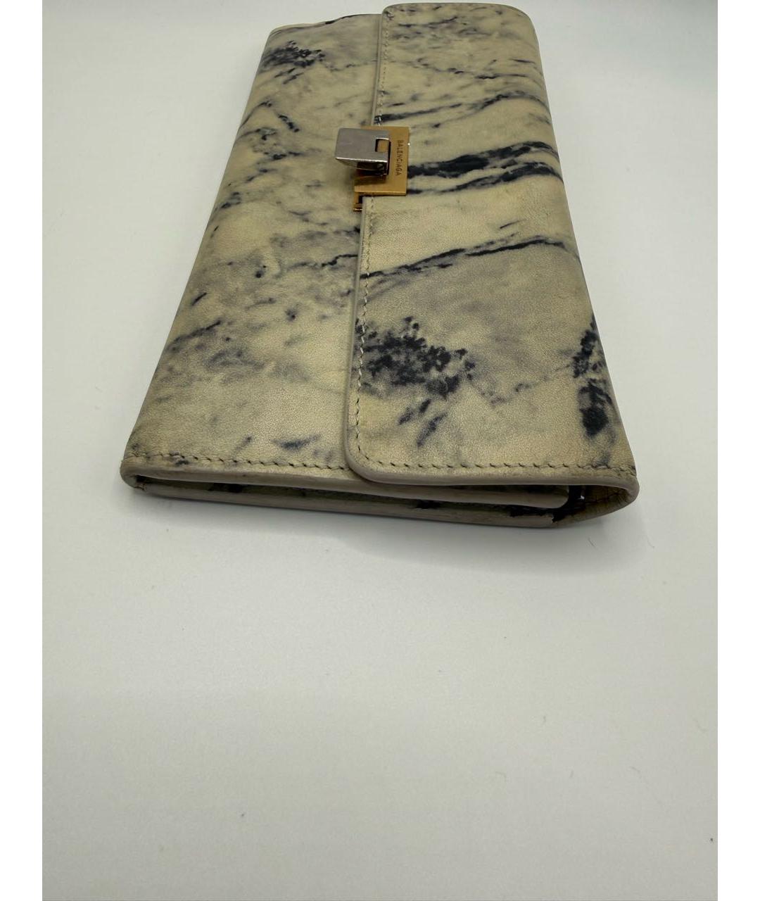 BALENCIAGA Белый кожаный кошелек, фото 3