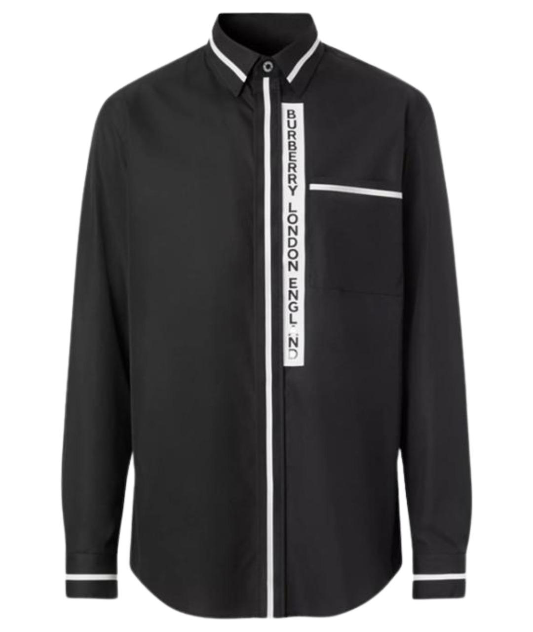 BURBERRY Черная хлопковая классическая рубашка, фото 1