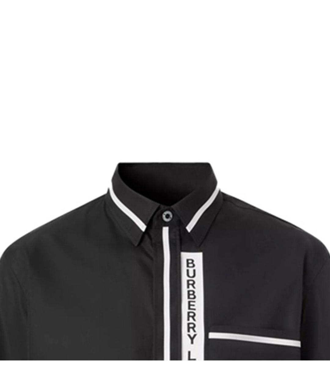 BURBERRY Черная хлопковая классическая рубашка, фото 4
