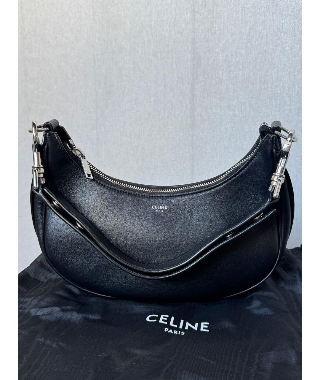 CELINE Черная кожаная сумка через плечо, фото 2