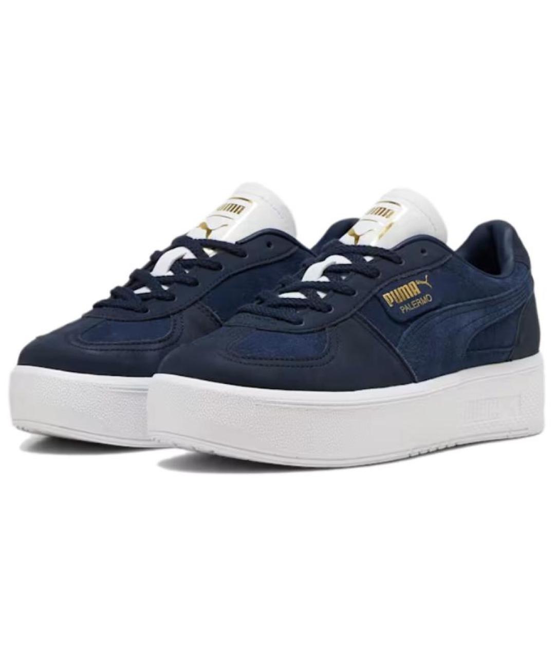 PUMA Синие кожаные кроссовки, фото 3