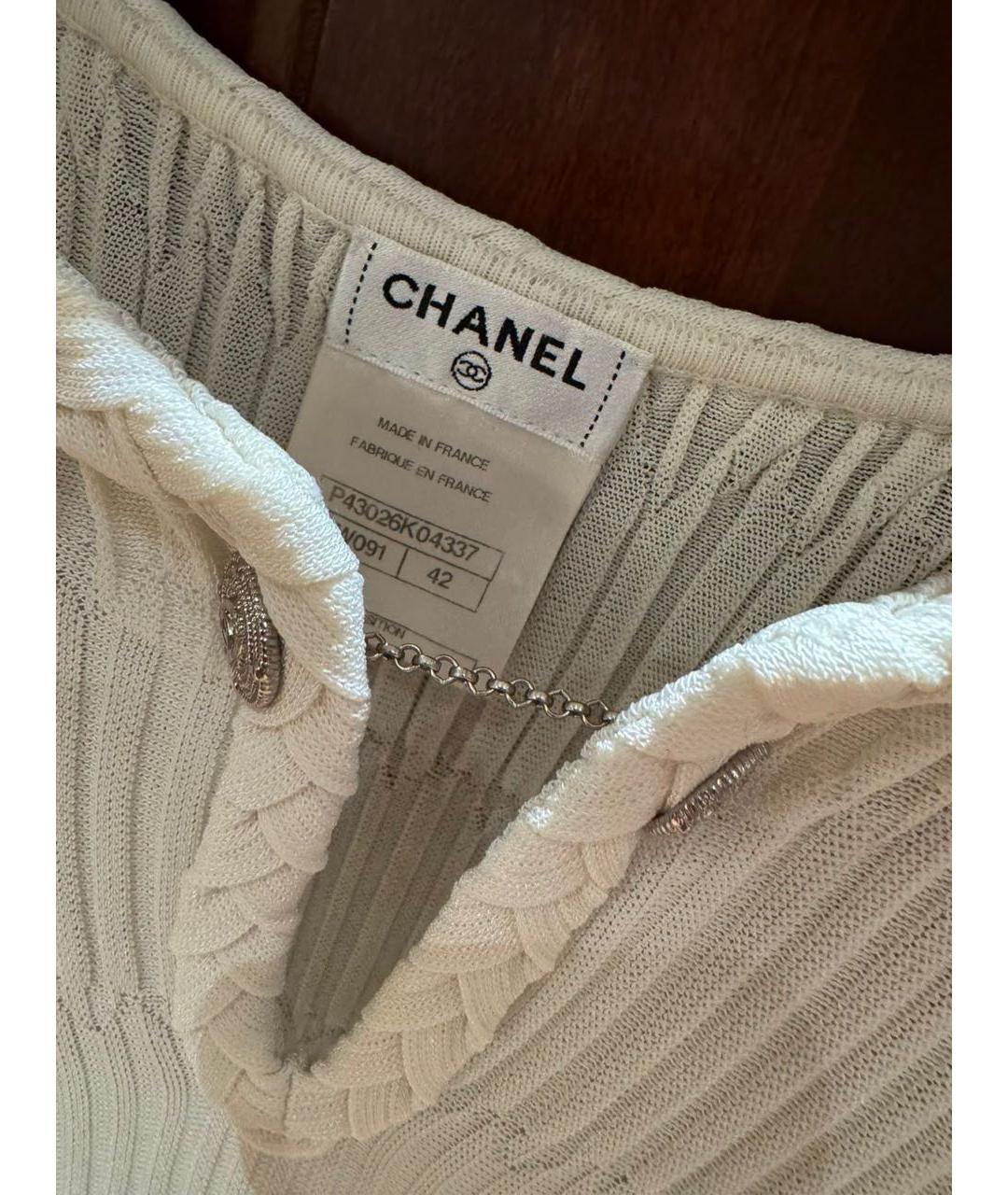 CHANEL Белое хлопковое повседневное платье, фото 3