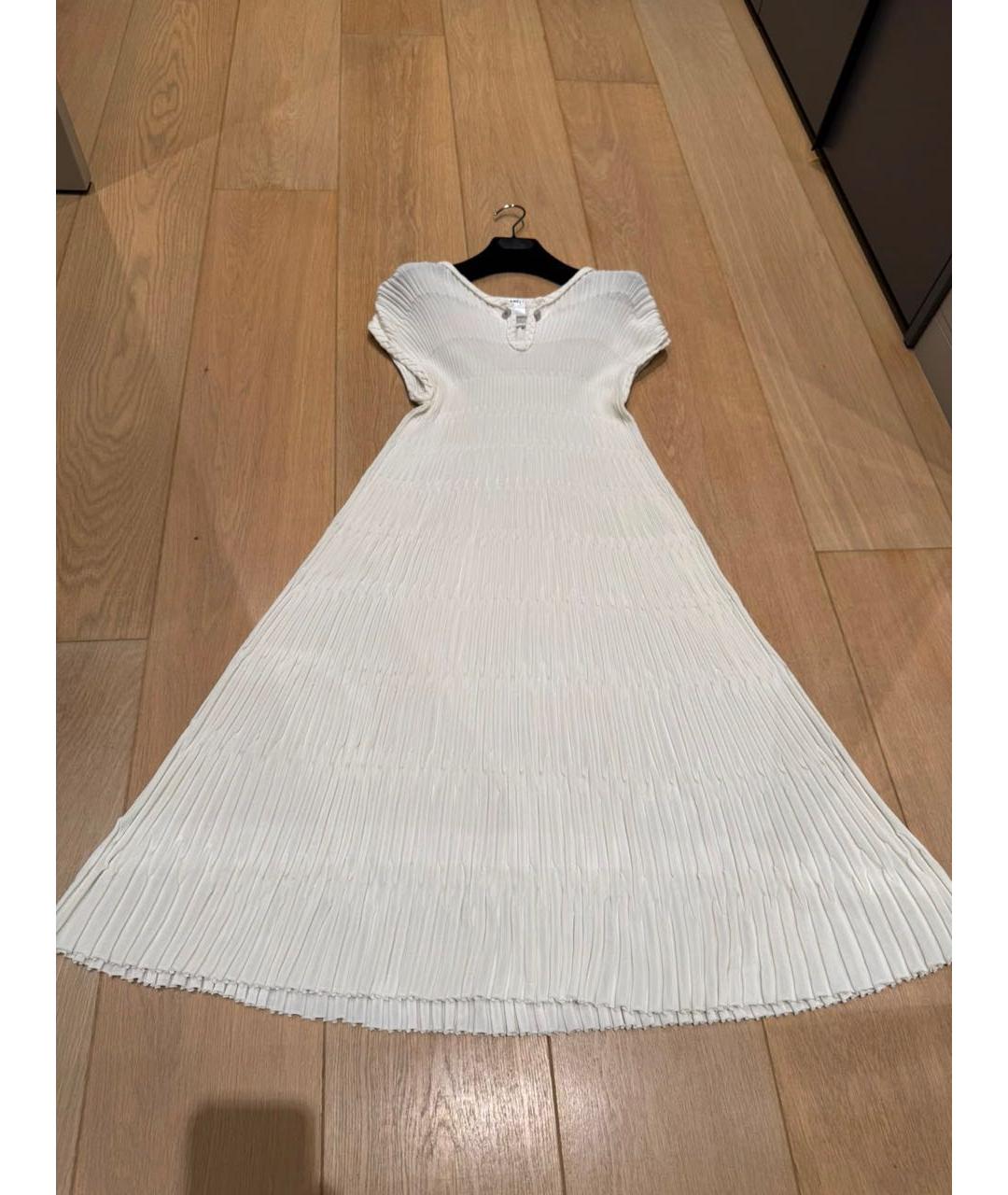 CHANEL Белое хлопковое повседневное платье, фото 5
