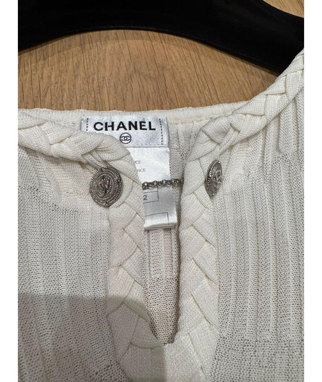CHANEL Белое хлопковое повседневное платье, фото 4