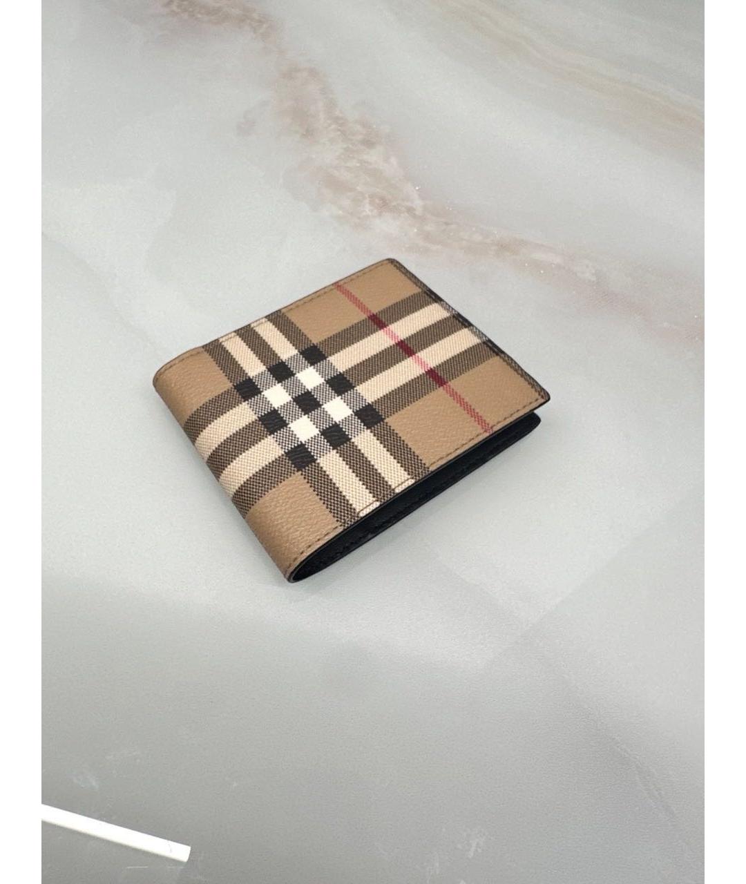BURBERRY Бежевый кожаный кошелек, фото 7