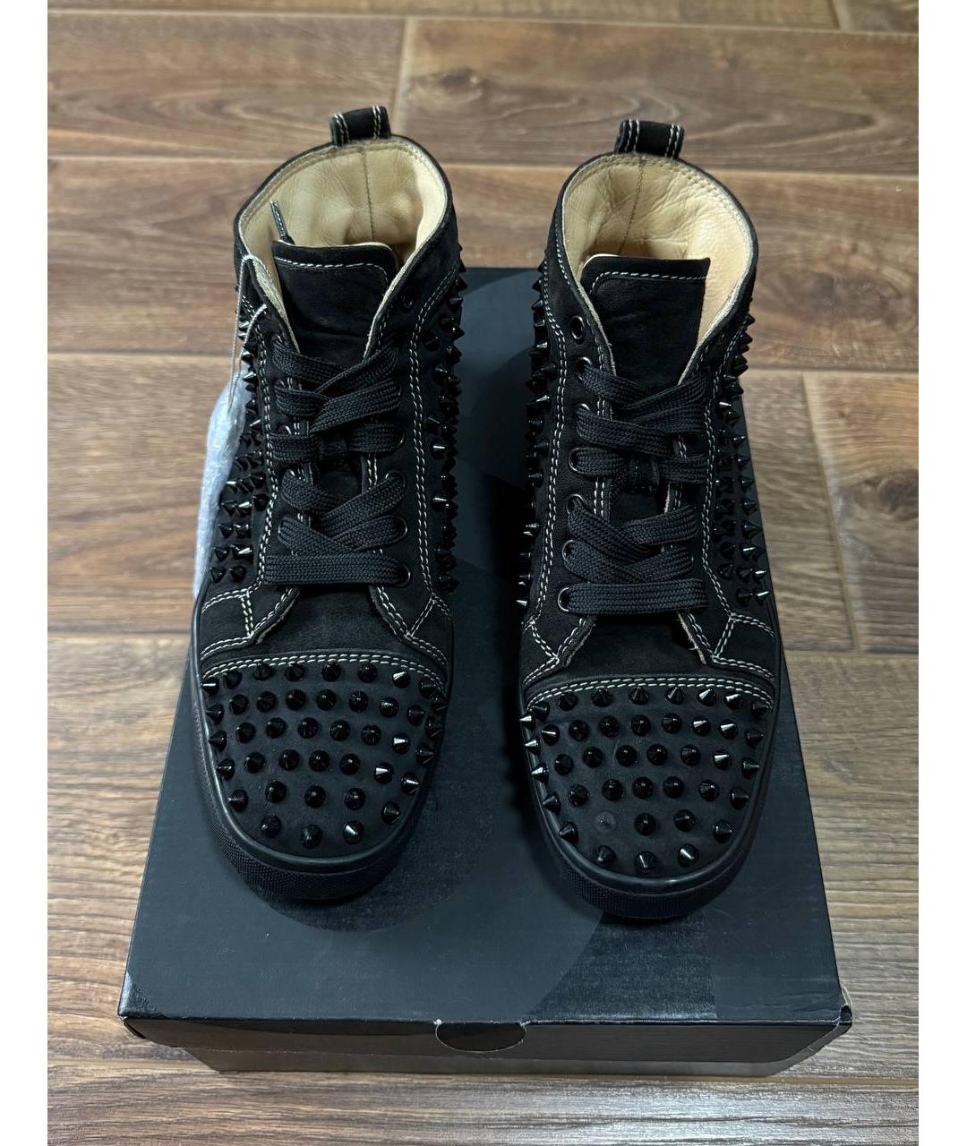 CHRISTIAN LOUBOUTIN Черные замшевые кеды, фото 2