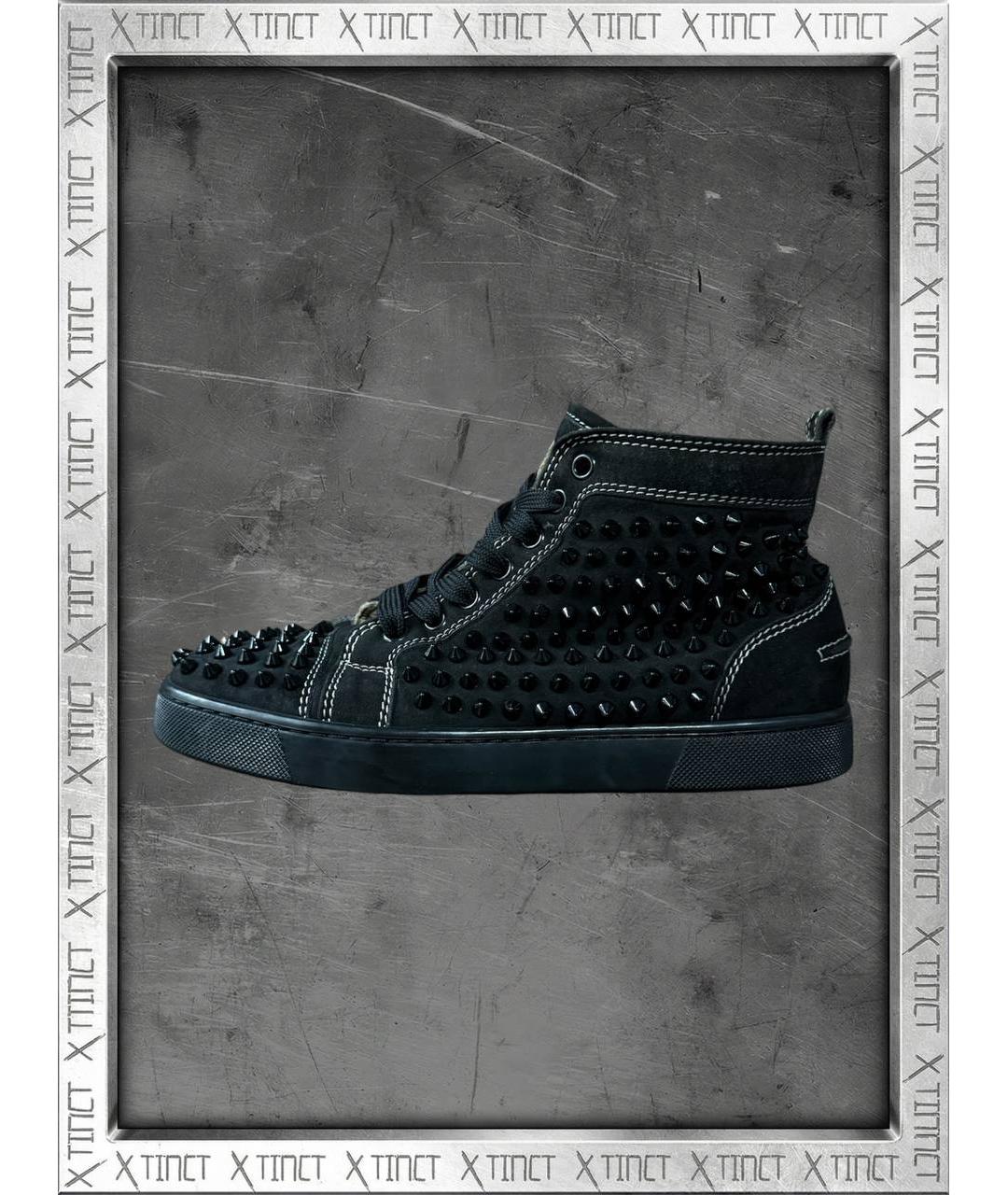 CHRISTIAN LOUBOUTIN Черные замшевые кеды, фото 7