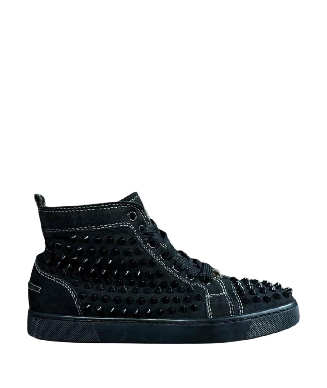 CHRISTIAN LOUBOUTIN Черные замшевые кеды, фото 1