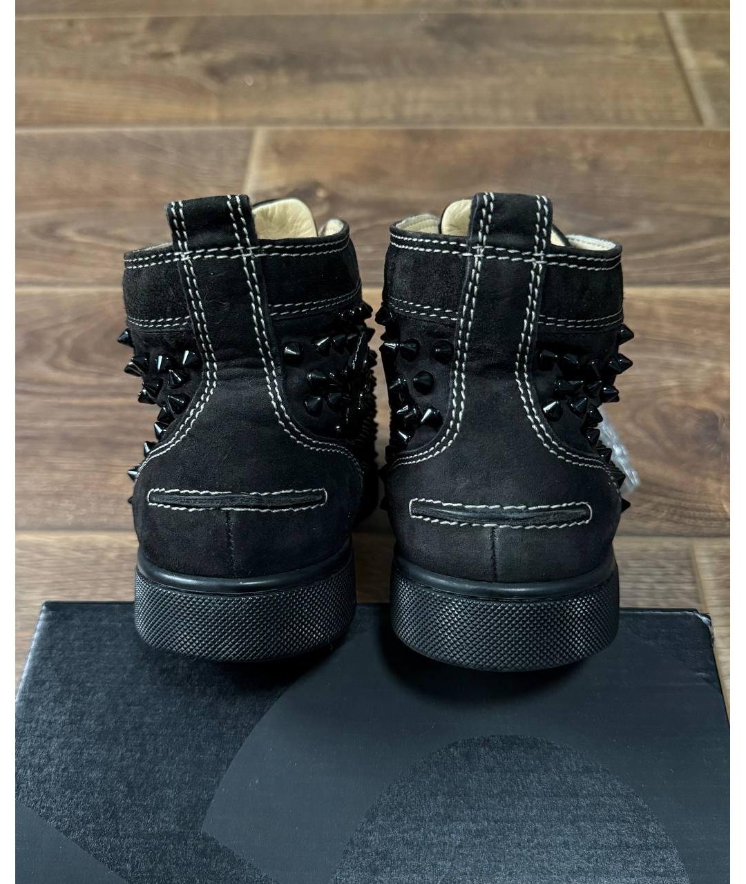 CHRISTIAN LOUBOUTIN Черные замшевые кеды, фото 4