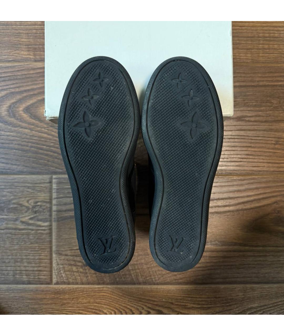 LOUIS VUITTON Черные кожаные кроссовки, фото 5