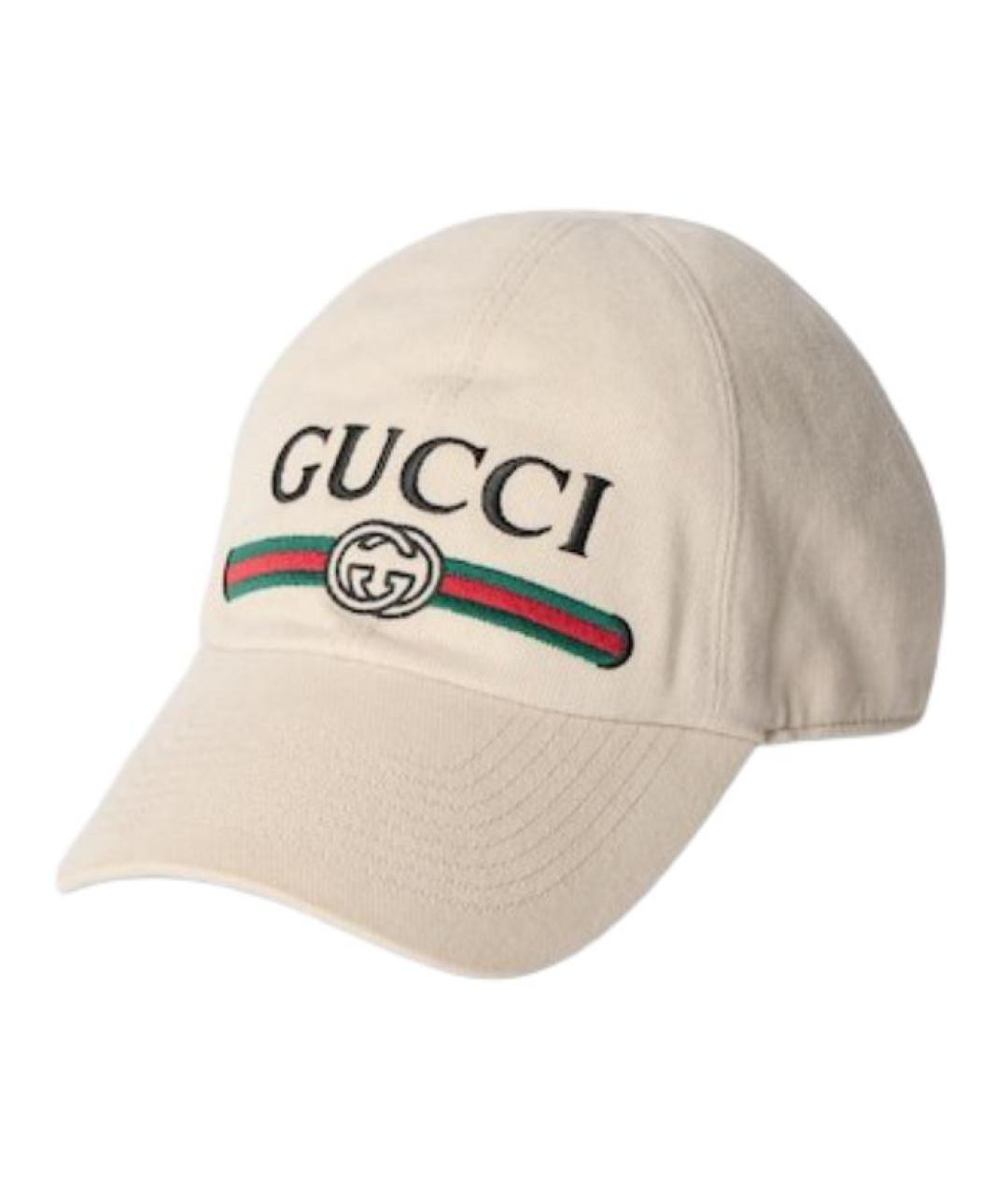 GUCCI Белая хлопковая кепка/бейсболка, фото 1